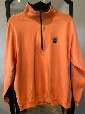 Bobby Jones Orange Quarter-Zip Pullover with black Trim